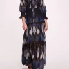 Abstract Viscose Maxi Dress
