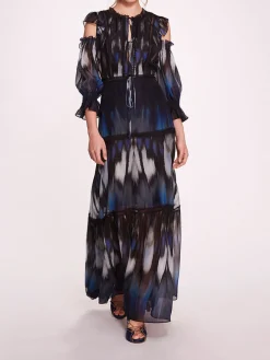 Abstract Viscose Maxi Dress