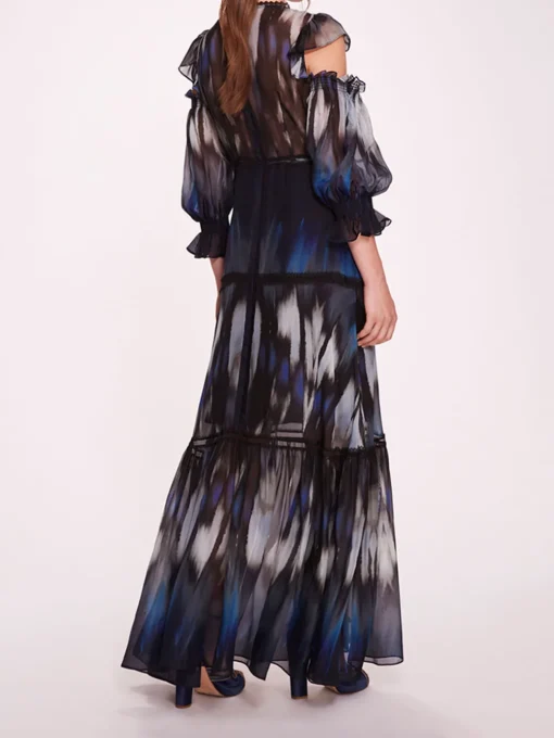 Abstract Viscose Maxi Dress