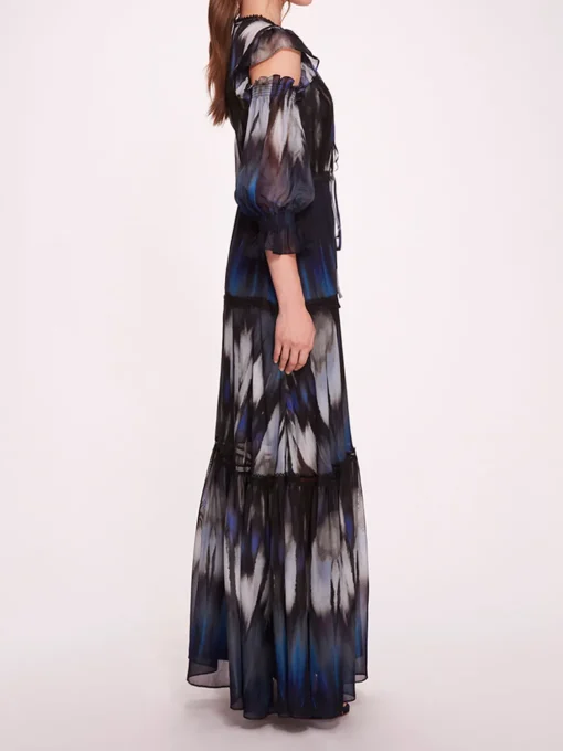 Abstract Viscose Maxi Dress