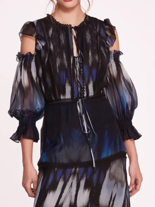 Abstract Viscose Maxi Dress