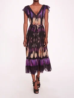 Abstract Viscose Midi Dress