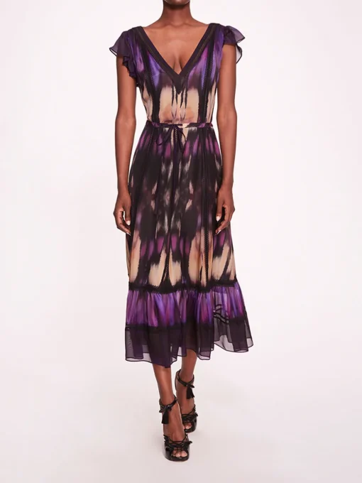 Abstract Viscose Midi Dress