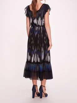 Abstract Viscose Midi Dress