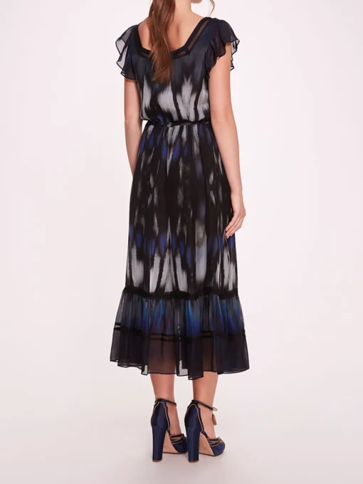 Abstract Viscose Midi Dress