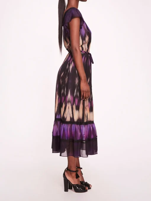 Abstract Viscose Midi Dress