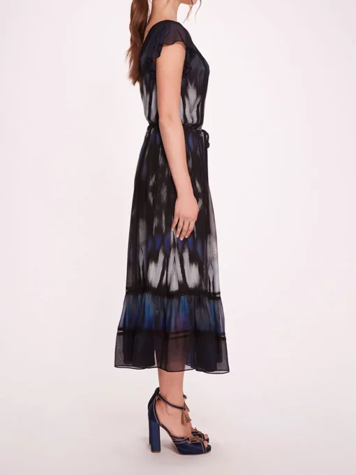 Abstract Viscose Midi Dress