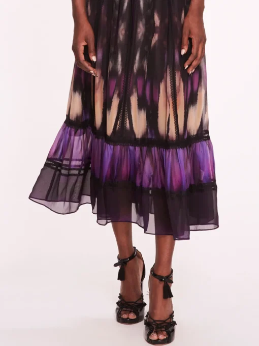 Abstract Viscose Midi Dress