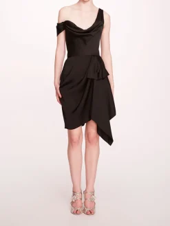 Asymmetrical Satin Mini Dress