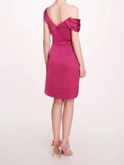 Asymmetrical Satin Mini Dress