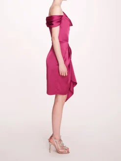 Asymmetrical Satin Mini Dress