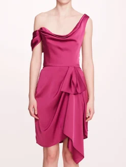 Asymmetrical Satin Mini Dress