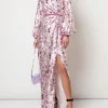 Bishop Sleeve Floral Print Charm Gown