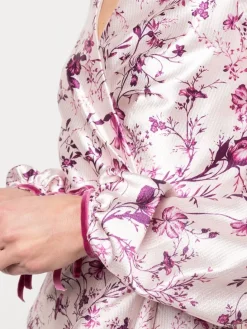 Bishop Sleeve Floral Print Charm Gown