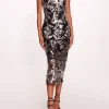 Botanical Sequin Midi Dress