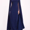 Embellished Cape Gown