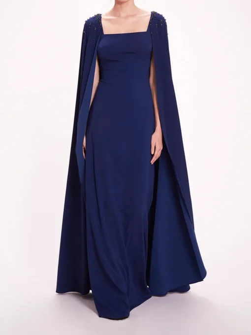 Embellished Cape Gown