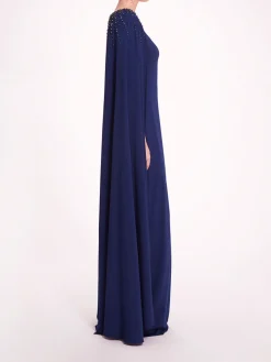 Embellished Cape Gown