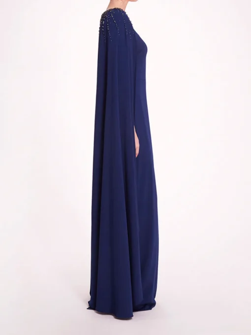 Embellished Cape Gown