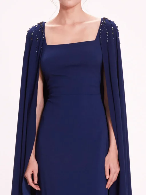Embellished Cape Gown