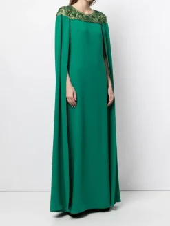Embroidered Cape Dress