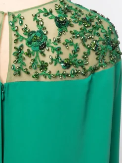 Embroidered Cape Dress