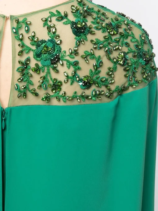 Embroidered Cape Dress