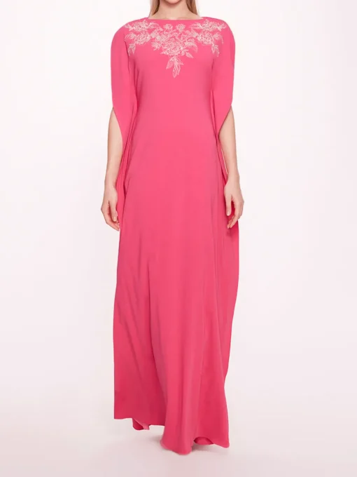 Embroidered Crepe Kaftan