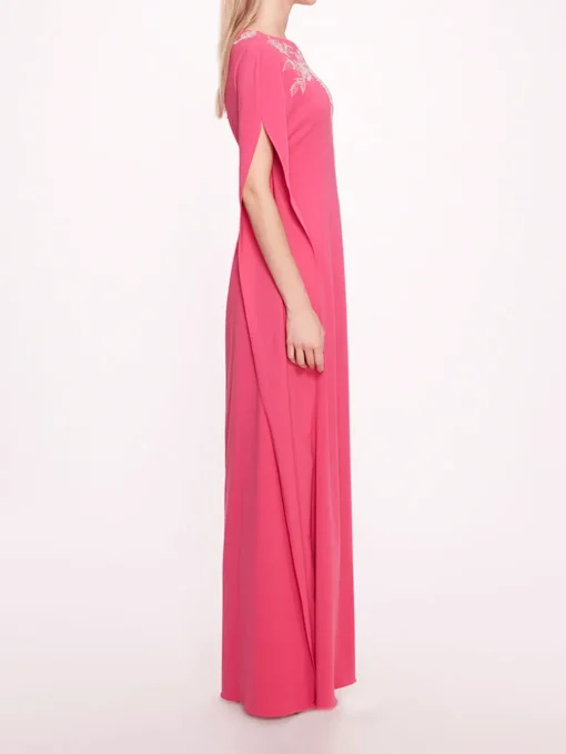 Embroidered Crepe Kaftan