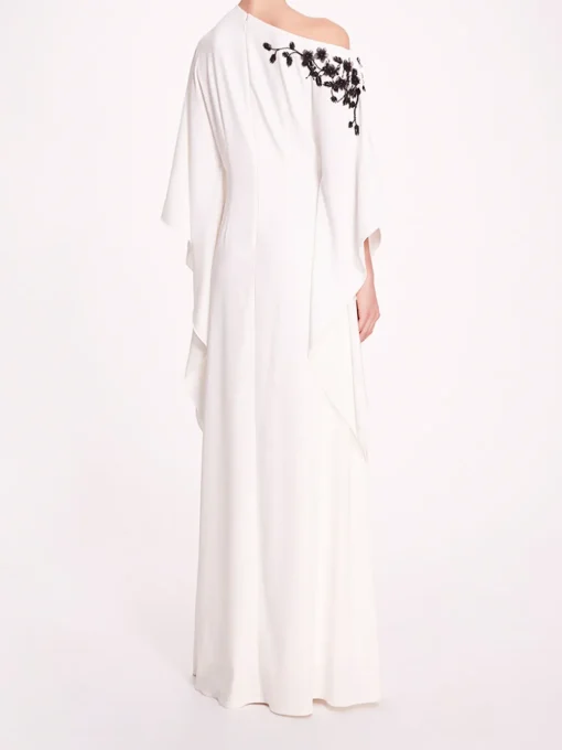 Embroidered Draped Kaftan