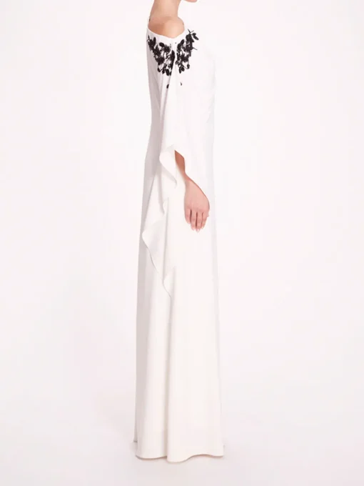 Embroidered Draped Kaftan