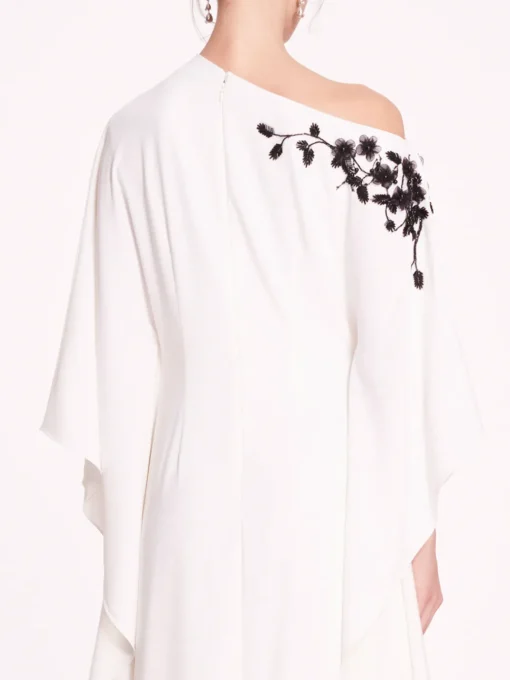 Embroidered Draped Kaftan