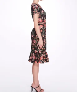 Embroidered Guipure V-neck Cocktail