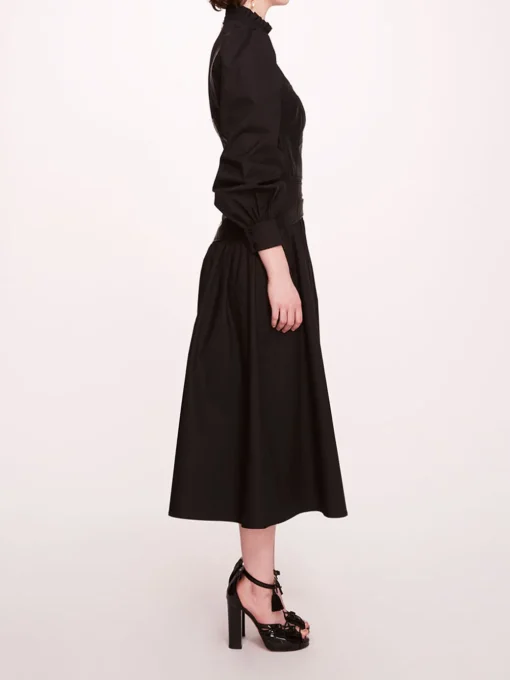 Faux Leather Poplin Corset Dress