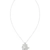 Floral White Gold Pendant Necklace
