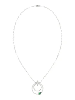 Floral White Gold Pendant Necklace