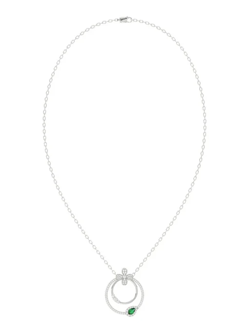 Floral White Gold Pendant Necklace