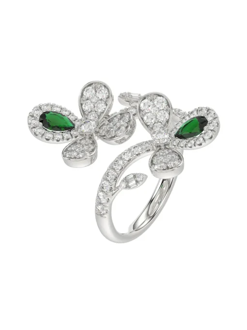 Floral White Gold Ring