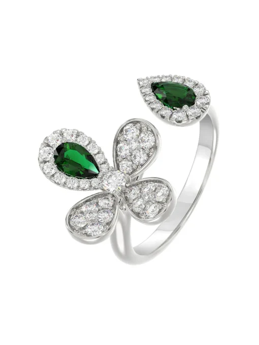 Floral White Gold Ring