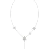 Floral White Gold Y Necklace