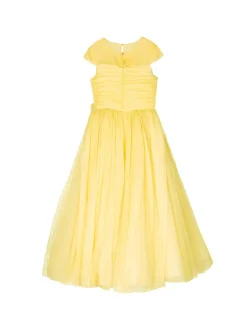 Flower-Embellished Crepe Gown