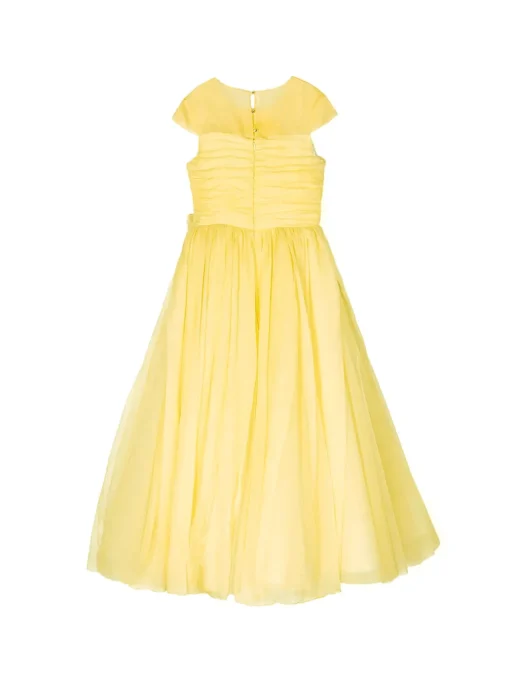 Flower-Embellished Crepe Gown