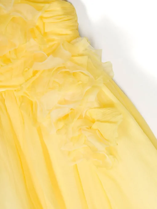 Flower-Embellished Crepe Gown