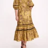 Flying Cheetah Tiered Midi Dress