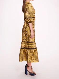 Flying Cheetah Tiered Midi Dress
