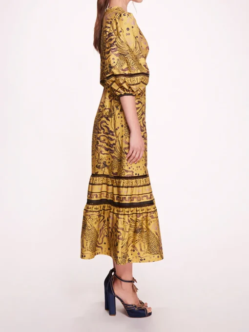 Flying Cheetah Tiered Midi Dress