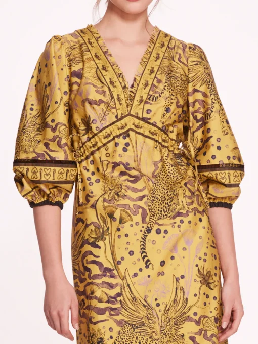 Flying Cheetah Tiered Midi Dress