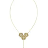 Halo Flower Rose Gold Y Necklace