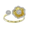 Halo Flower Yellow Gold Ring