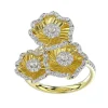 Halo Flower Yellow Gold Ring